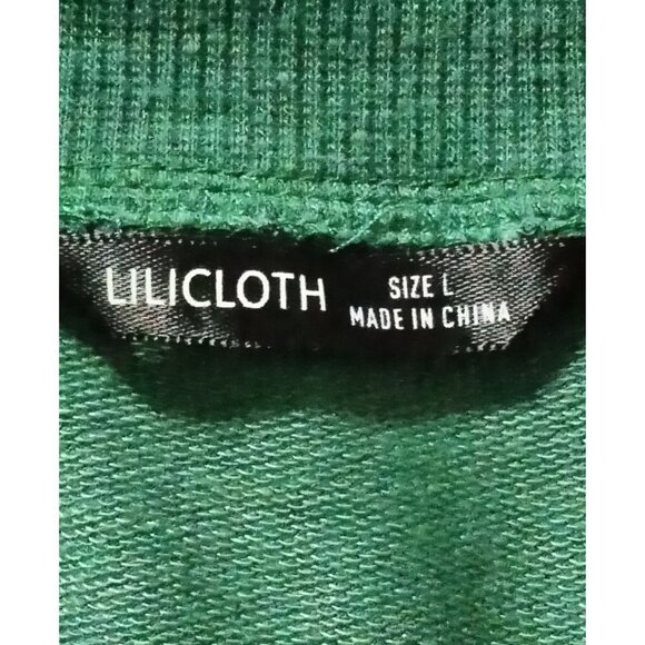 Lilicloth Funny Green Wine-Themed Size Large Crewneck Sweatshirt Long Sleeve - Picture 7 of 8
